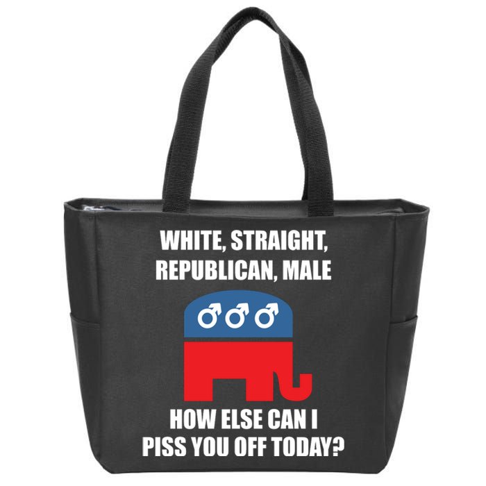 White Male Straight Republican | Funny Republican Gifts Zip Tote Bag