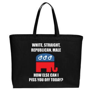 White Male Straight Republican | Funny Republican Gifts Cotton Canvas Jumbo Tote