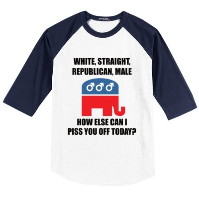 White Male Straight Republican | Funny Republican Gifts Baseball Sleeve Shirt