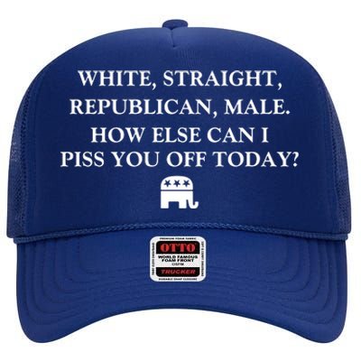 White Male Straight Republican High Crown Mesh Back Trucker Hat