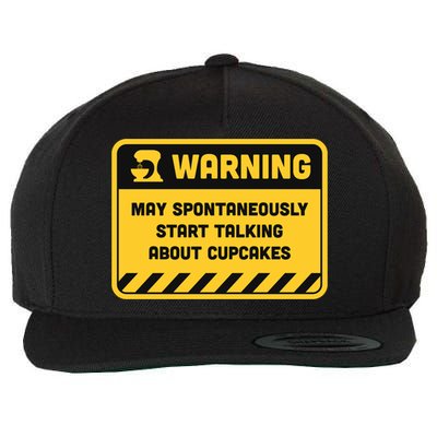 Warning May Spontaneously Start Talking About Cupcakes Meaningful Gift Wool Snapback Cap