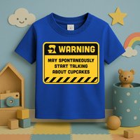 Warning May Spontaneously Start Talking About Cupcakes Meaningful Gift Toddler T-Shirt