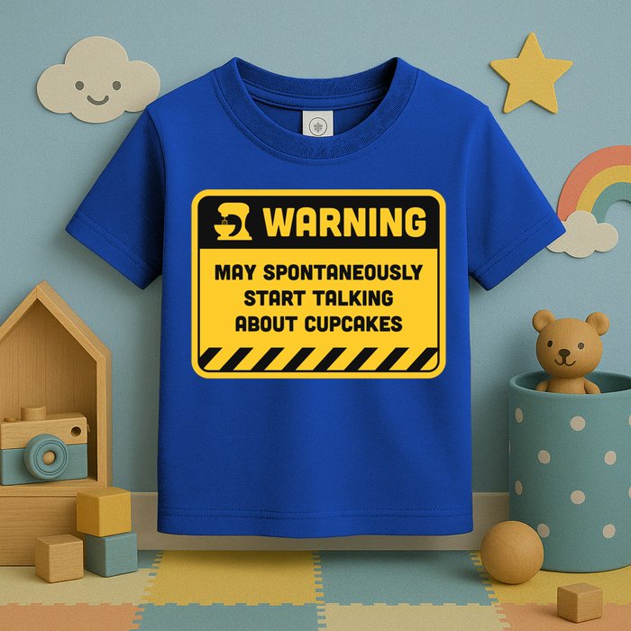 Warning May Spontaneously Start Talking About Cupcakes Meaningful Gift Toddler T-Shirt