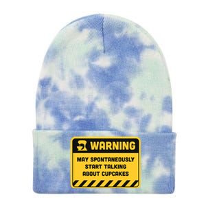 Warning May Spontaneously Start Talking About Cupcakes Meaningful Gift Tie Dye 12in Knit Beanie