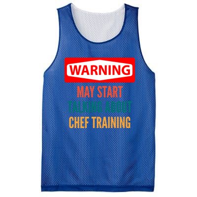 Warning May Start Talking About Chef Training Gift Mesh Reversible Basketball Jersey Tank