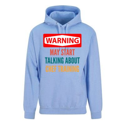 Warning May Start Talking About Chef Training Gift Unisex Surf Hoodie