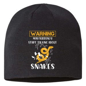 Warning May Suddenly Start Talking About Snakes Snake Lover Sustainable Beanie