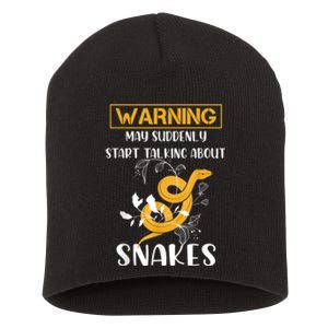 Warning May Suddenly Start Talking About Snakes Snake Lover Short Acrylic Beanie