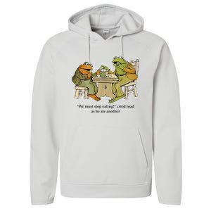 We Must Stop Eating Cried Toad As He Ate Another Frog Performance Fleece Hoodie