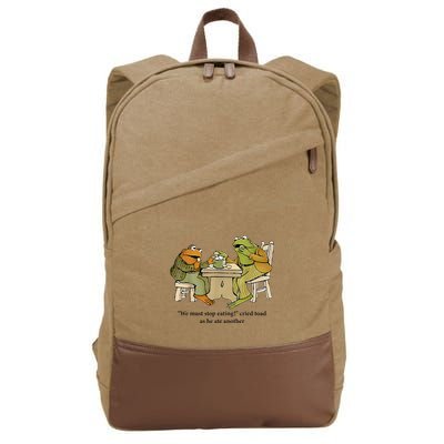 We Must Stop Eating Cried Toad As He Ate Another Frog Cotton Canvas Backpack