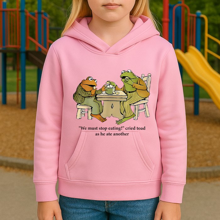 We Must Stop Eating Cried Toad As He Ate Another Frog Kids Hoodie
