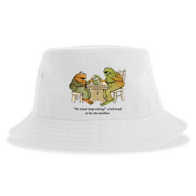 We Must Stop Eating Cried Toad As He Ate Another Frog Sustainable Bucket Hat