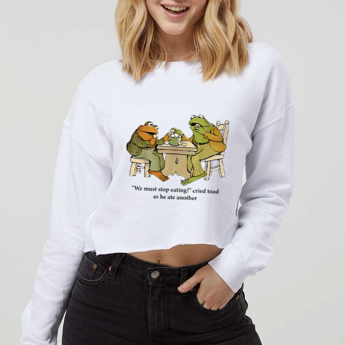 We Must Stop Eating Cried Toad As He Ate Another Frog Cropped Pullover Crew