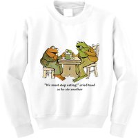 We Must Stop Eating Cried Toad As He Ate Another Frog Kids Sweatshirt