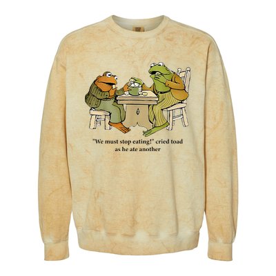 We Must Stop Eating Cried Toad As He Ate Another Frog Colorblast Crewneck Sweatshirt