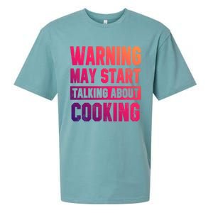 Warning May Start Talking About Cooking Funny Chef Bakery Gift Sueded Cloud Jersey T-Shirt