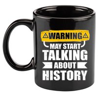 Warning May Start Talking About History 11oz C Handle Ceramic Mug