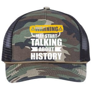 Warning May Start Talking About History Retro Rope Trucker Hat Cap