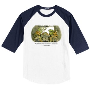 We Must Stop Eating Cried Toad As He Ate Another The Lovers Frog And Toad Baseball Sleeve Shirt