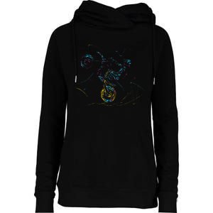 Wheelie Motocross Supermoto Supermotard Enduro Abstract Womens Funnel Neck Pullover Hood