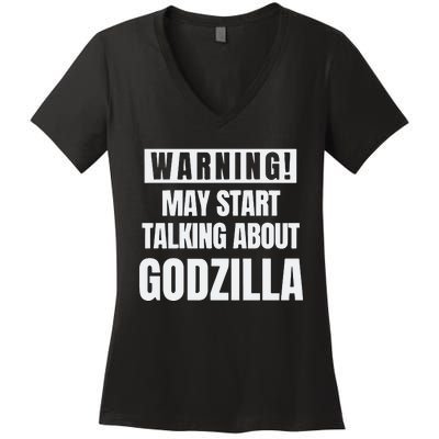 Warning May Start To Talk About Women's V-Neck T-Shirt