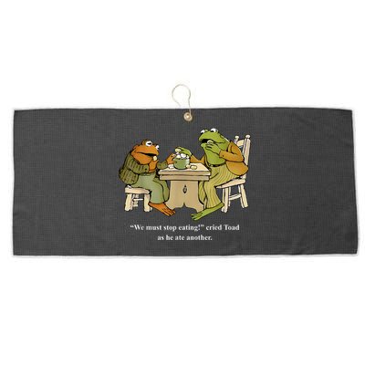 We Must Stop Eating Toad As He Ate Another Frog Toad Large Microfiber Waffle Golf Towel