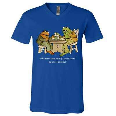 We Must Stop Eating Toad As He Ate Another Frog Toad V-Neck T-Shirt