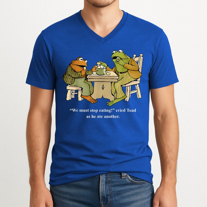 We Must Stop Eating Toad As He Ate Another Frog Toad V-Neck T-Shirt