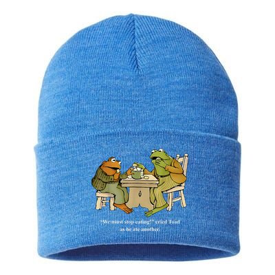 We Must Stop Eating Toad As He Ate Another Frog Toad Sustainable Knit Beanie