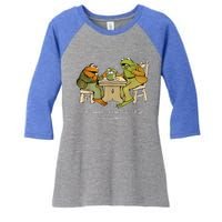 We Must Stop Eating Toad As He Ate Another Frog Toad Women's Tri-Blend 3/4-Sleeve Raglan Shirt