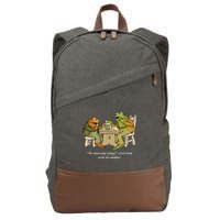 We Must Stop Eating Toad As He Ate Another Frog Toad Cotton Canvas Backpack