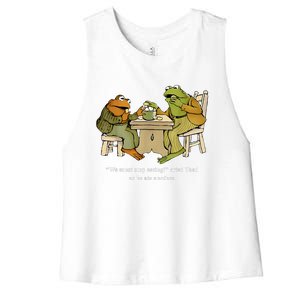 We Must Stop Eating Toad As He Ate Another Frog Toad Women's Racerback Cropped Tank