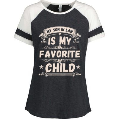 Wo My Son In Law Is My Favorite Child Funny Mother Enza Ladies Jersey Colorblock Tee