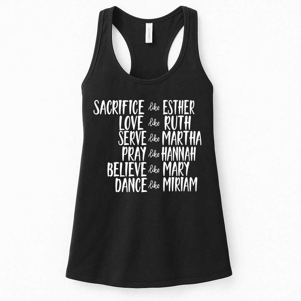 Womens Mens Sacrifice Like Esther Christian Bible Love Pray Womens Tank Top