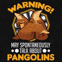 Warning May spontaneously talk about Pangolins Ladies PosiCharge Tri-Blend Wicking Tank