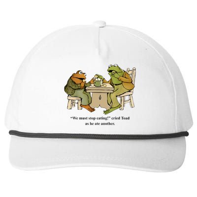 We Must Stop Eating Cried Toad As He Ate Another Frog Toad Snapback Five-Panel Rope Hat