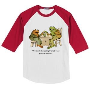 We Must Stop Eating Cried Toad As He Ate Another Frog Toad Kids Colorblock Raglan Jersey