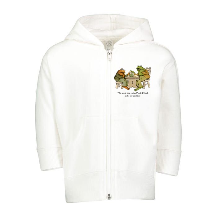 We Must Stop Eating Cried Toad As He Ate Another Frog Toad Toddler Zip Fleece Hoodie