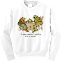 We Must Stop Eating Cried Toad As He Ate Another Frog Toad Kids Sweatshirt