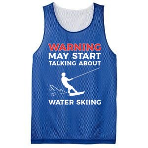 Warning May Start Talking About Water Skiing Meaningful Gift Mesh Reversible Basketball Jersey Tank