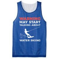 Warning May Start Talking About Water Skiing Meaningful Gift Mesh Reversible Basketball Jersey Tank