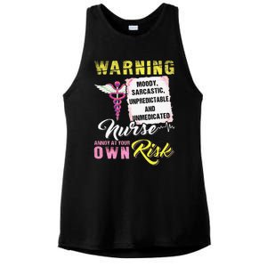 Warning Moody Sarcastic Unpredictable And Unmedicated Nurse Ladies PosiCharge Tri-Blend Wicking Tank