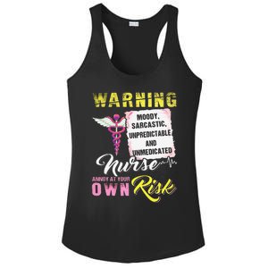 Warning Moody Sarcastic Unpredictable And Unmedicated Nurse Ladies PosiCharge Competitor Racerback Tank