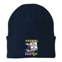 Warning Moody Sarcastic Unpredictable And Unmedicated Nurse Knit Cap Winter Beanie