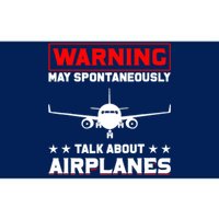 Warning May Spontaneously Talk About Airplanes Pilot Bumper Sticker