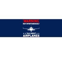 Warning May Spontaneously Talk About Airplanes Pilot Bumper Sticker