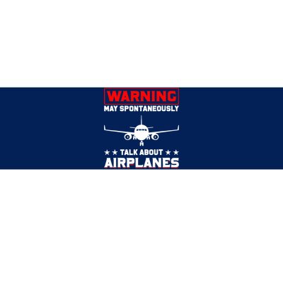 Warning May Spontaneously Talk About Airplanes Pilot Bumper Sticker