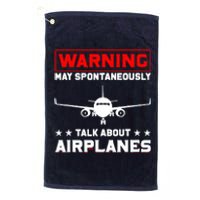 Warning May Spontaneously Talk About Airplanes Pilot Platinum Collection Golf Towel