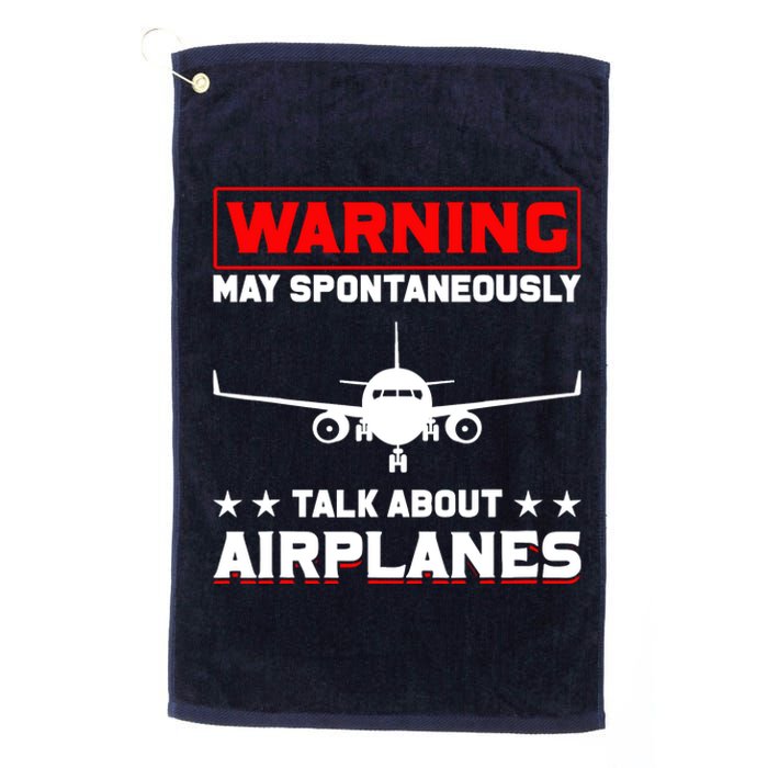 Warning May Spontaneously Talk About Airplanes Pilot Platinum Collection Golf Towel