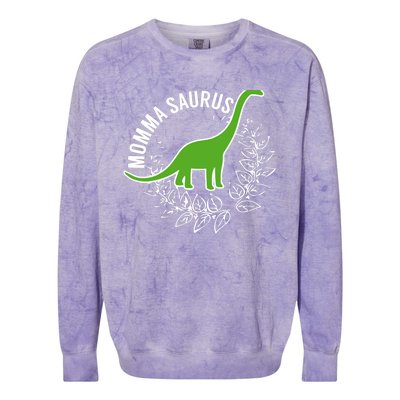 Wo Momma Saurus Dinosaur Mother's Day Gift Colorblast Crewneck Sweatshirt